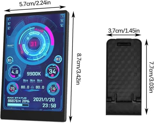 Image of Flylin 3.5in IPS USB Mini Screen, CPU Hardware Temperature Monitor Type-C Sub Screen, AIDA64 PC Temperature Display Screen for Computer Case