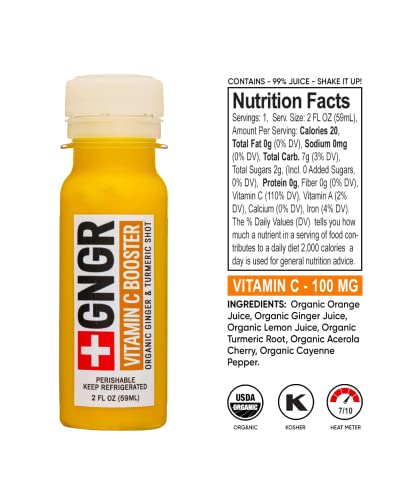 +Gngr 24 Shots Variety Pack - One Month Supply Of Ginger Shots: Ginger - Lemon, Ginger - Turmeric, Probiotics, Vitamin C, Cayenne, Orange, Lemon, Immunity Booster, Digestion, Recovery, Energy Wellnes #TOP5