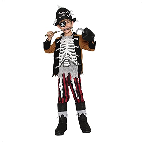 Jason Party Kids Pirate Costume Boys Deluxe Halloween Cosplay Set - Skeleton-L #TOP1