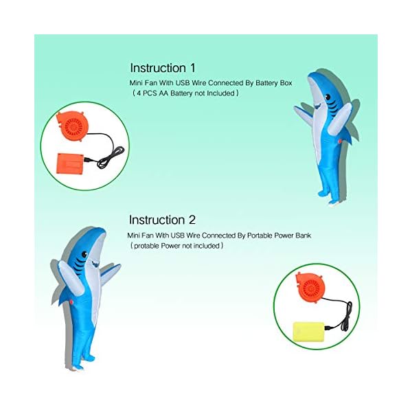 Adults inflatable halloween costumes blow up shark costume for halloween, birthday gift cos play party - image 5