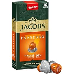 JACOBS - Espresso 7 Classico - Medium Density - Balanced and Fruity - Espresso Capsules - 10 aluminum capsules