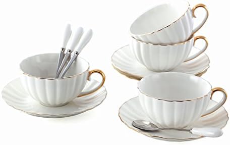 Set Of 6 - Jusalpha Porcelain Tea Cup And Saucer Set-Coffee Cup Set - View #5