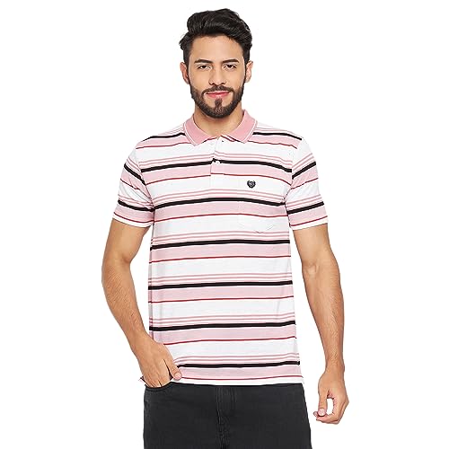Image of Duke Stardust Men Polo Neck Half Sleeve Cotton T-Shirt (LF7047 Cotton Candy XXL)