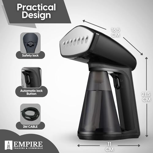 مراجعة Empire Clothes Steamer 1640 واط: بخّار ملابس خفيف وسريع مع خزان 260 مل للسفر - الصورة 5