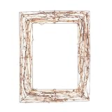 YARNOW Retro Christmas Rattan Wreath Craft DIY Square Grapevine Wreath Dry Rattan Wreath DIY Crafts Wreaths for Xmas Door Wall Decor Photography Props Photo Frame