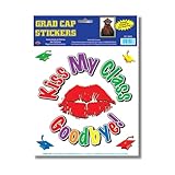 Kiss My Class Goodbye Grad Cap Sticker (4 - 1 grad cap stickers included) Party Accessory (1 count) (1/Sh)
