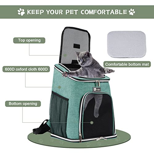Baglher Cat Carrier Backpack Dog Travel Carrier Bags For Picnic Hiking Walking Cycling Suitable For Small Pets Green #TOP3