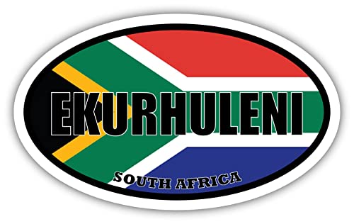 Ekurhuleni South Africa Flag Oval Decal Vinyl Bumper Sticker 3x5 inches