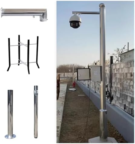 Adjustable Security Camera Pole Stand Kit - 3.5m Extra-Long, Stable & Easy to Install - Perfect for Outdoor Surveillance & Enhanced Monitoring Solutions
