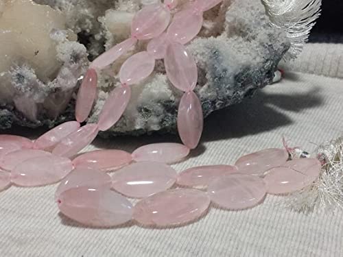 Perles en quartz rose ovale pour création de bijoux uniques