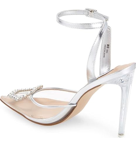 Steve Madden Women's Alessi Pump, Clear Jewel Buckle, 6.5 #TOP1