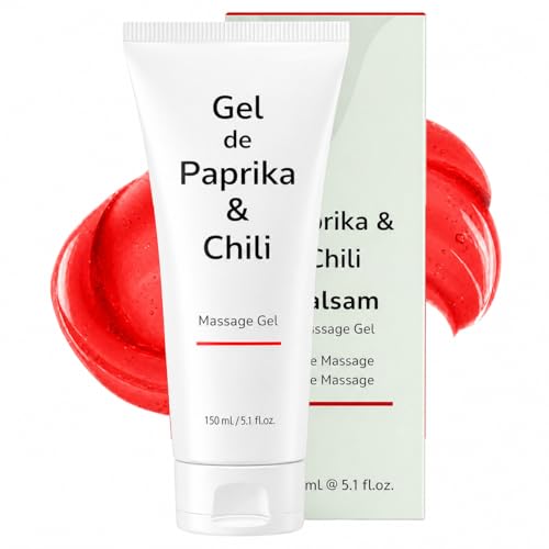Gel de Paprika & Chili | Paprika Thermal Body Gel | Firming & Toning Massage Gel | Natural Paprika Extract | Heating Body Massage Gel for Abdomen Arms & Legs 150 ml