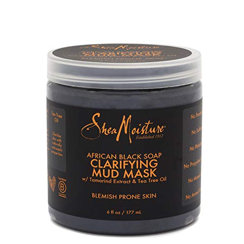 SheaMoisture Clarifying Mud Mask for Oily, Blemish-Prone Skin African Black Soap to Clarify Skin 6 oz