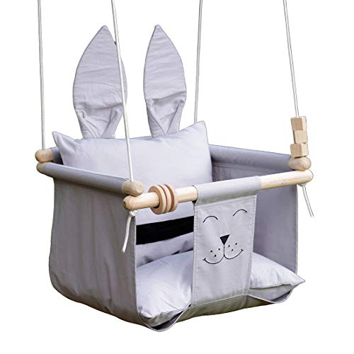 Toddler Swing Baby Hammock Indoor – Outdoor Secure for Little Infant Kid Gray