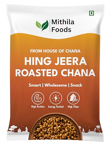 Image of MITHILA FOODS 1 kg Hing Jeera Roasted Chana | Zesty Desi Chickpeas | Whole with Skin | Crunchy Vegan Gluten-Free High Protein SMART Snack | Authentic Bihari Bhuna Chana Snacks Tangy Hing Jeera Flavor