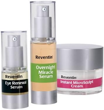 Reventin Power 3 Pack Includes Overnight Miracle Serum, Instant MicroSculpt Cream, Eye Renewal Serum