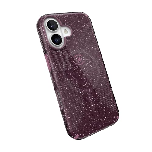 Image of Speck CANDYSHELL Grip +MS Case for iPhone 17 - Plumberry Glitter | Slim Protective Grip | Drop Protection | MagSafe Compatible