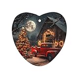 Red Truck Car Air Freshener Cute Aromatherapy Tablets Fragrance Cards Interior Mirror Pendant Decor Love form