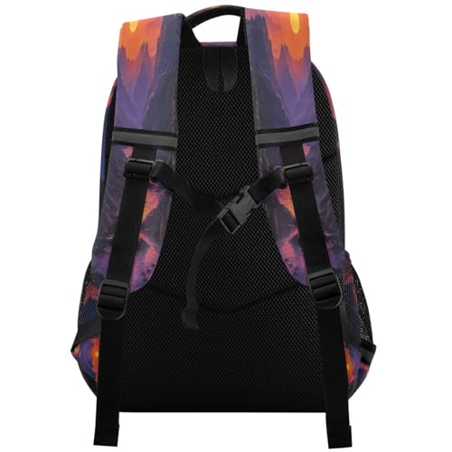 Sunset Mountain Backpack for Boys Girls Kids Elementary Bookbag School Bag Students Daypack Travel Rucksack2