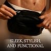 HigherDOSE EMF Blocking Black Fanny Pack - Vegan Leather Waist Bag for Women & Men - Shields Against Harmful Electromagnetic Waves - Includes Crossbody Strap & Adjustable Waistband