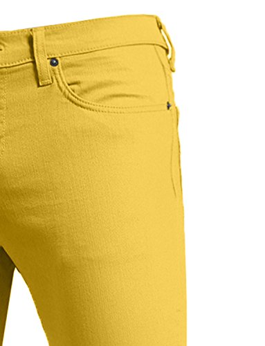 Ne People Men's Skinny Jeans - Stretch Slim Fit Classic Basic Solid Casual Colored Denim Pants Nemp01 Yellow 40X32 #TOP3