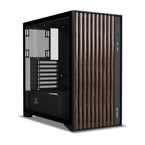 Image of Ant Esports Zen Wood C3 Mid-Tower Computer Case /Gaming Cabinet - Black | Support ATX, Micro-ATX, Mini-ITX