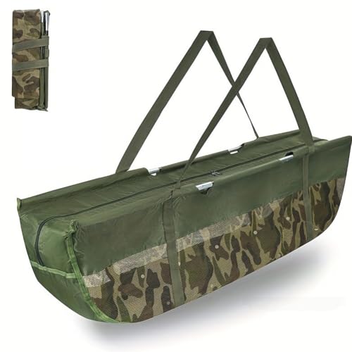 Bolsa de cuna de pesca, organizador portátil para pesca de carpa, diseño plegable en forma de barco con cremallera, equipo de protección grueso para aparejos seguros, 1 unidad