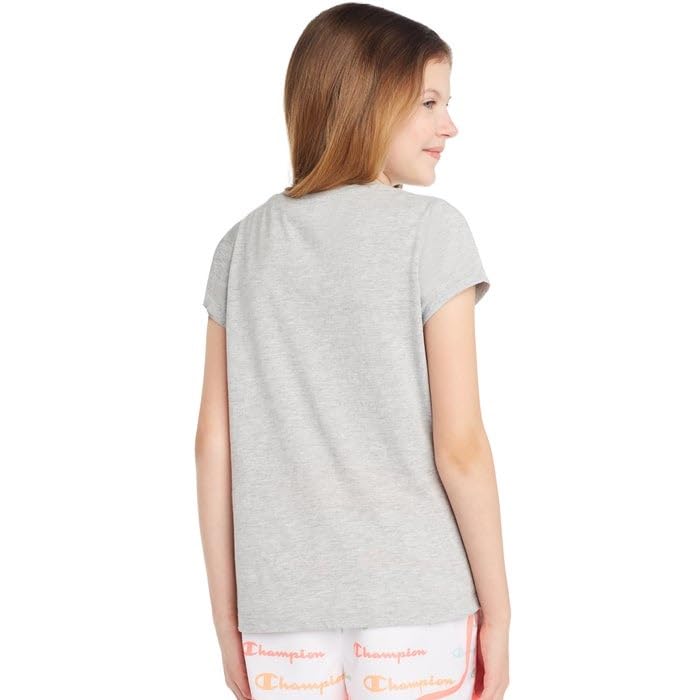 Champion Girls Short-Sleeve Multi-Color Shadow Script Tee (Grey)3