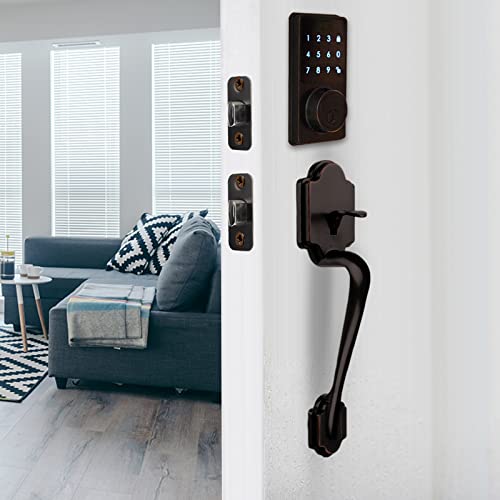 Dairazan Front Door Handle Oil-Rubbed Bronze - Front Entry Handleset Lower Half Lever Grip Adjustable Hole Pitch For Left And Right Handed Sided Exterior Door Handle Set #TOP3