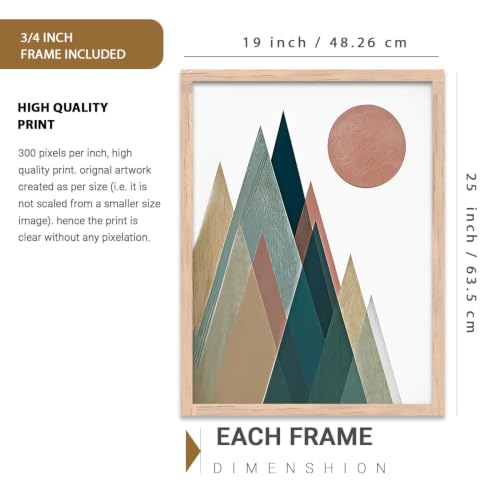 Image of kotart Boho Art Home Decoration Paintings With Frame For Living Room Bed Room Hotel Wall Decor Digital Reprint Set of 3 (19X25 inch)