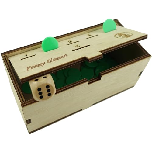 Penny Game juego de mesa de dados madera para 2-6 jugadores miniatura 2