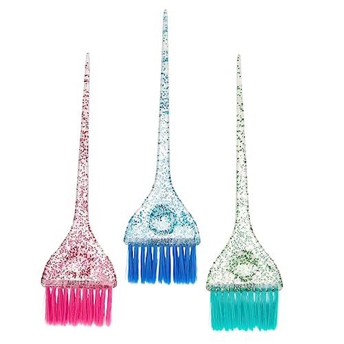 CALLARON 3 Piezas Cepillo para Teñir el Cabello y Resaltarlo de Color Aleatorio para Peluqueros y Uso Casa Cepillo Efecto para Tinte Pelo Mujer
