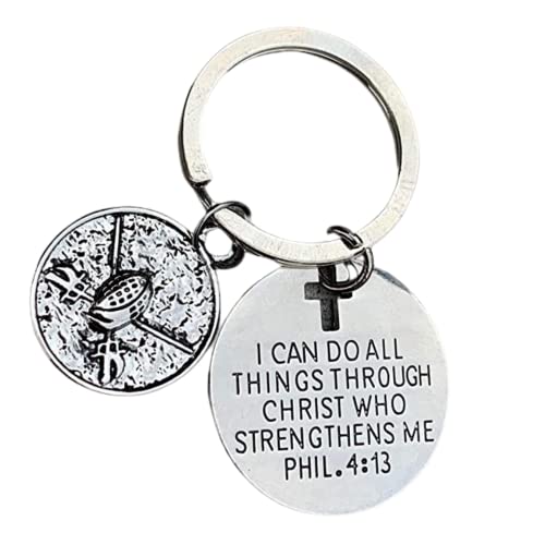 Fencing Charm Keychain, Christian Faith Charm Keychain, I Can Do All Things Through Christ Who Strengthens Me Phil. 4:13 Scripture Jewelry, Gift For Fencing