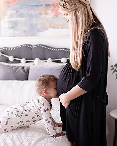 Kindred Bravely Emmaline Maternity & Nursing Robe Hospital Bag/Delivery Essential (Black, Small/Medium) #TOP5