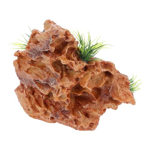 NOLITOY 水槽造園石 水生の ネオン 魚の洞窟 水族館の塩 池 砂 水族館の装飾 水槽リング チラー 空気 エビ 立つ 隠れ家 キット 金魚 人工の魚 植物 水槽の装飾品 プラットホーム 樹脂