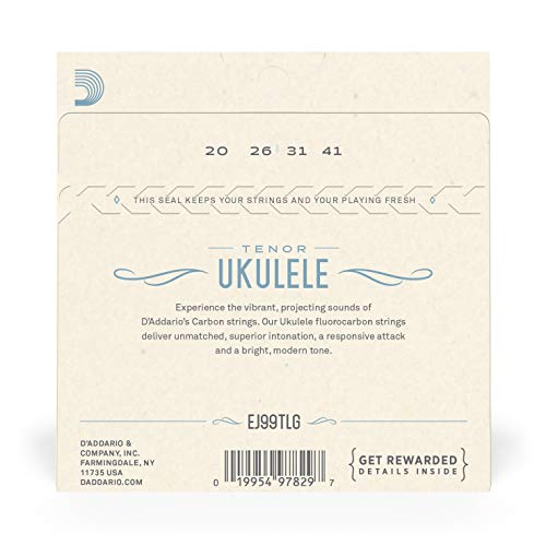 Image of D'Addario Tenor Ukulele Strings, Fluorocarbon, EJ99TLG, Low-G, 4-String Set, Pack of 1