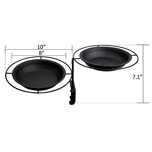 Solution4Patio Expert In Garden Creation Urban Apartment Deck Rail Bird Feeder & Bird Bath, Balcony Platform Removable Metal Tray 8" Dia, Not Blowing Away, Adjustable Clamp Bracket #G-B124A00-Us #TOP5