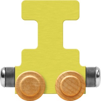 Maple Landmark NameTrain Pastel Letter Car I - Made in USA (Yellow)