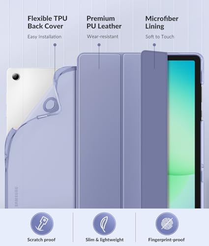 Image of MoKo Case for Samsung Galaxy Tab A11+ Plus 11 inch 2025, Grey Purple
