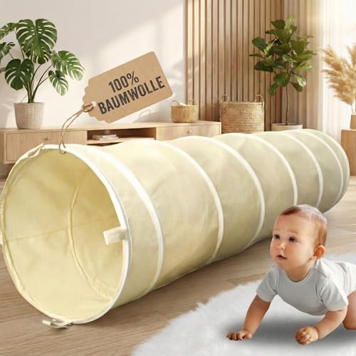 LIONHERZ® Spieltunnel für Kinder aus 100% Baumwolle mit...