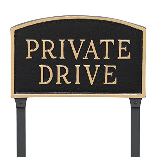 Montague Metal Products - Cast Metal Private Drive Arch Statement Plaque Sign - Wall Or Lawn Display Plaque - Home Or Outdoor Privacy Sign - Powder Coated Aluminum - Uv Resistant - Easy To Install! #TOP6