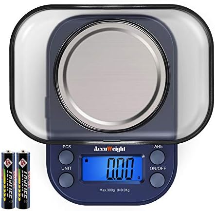 AccuWeight Digital Gram Scale for Weed with 300g/0.01g Limit Small Pocket Coffee Scale with High Accuracy, School Powder Jewelry Scale with Tare and Calibration for Kitchen Food Scale