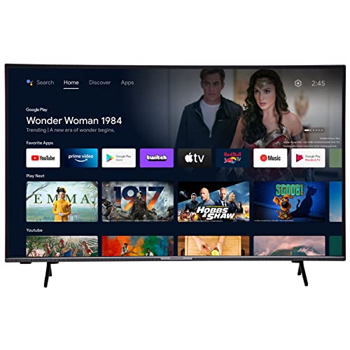 MEDION X14398 Téléviseur UHD 108 cm (43 Pouces) (Android TV, Smart TV, 4K Ultra HD, Dolby Vision HDR, Netflix, Prime Video, Google Assistant, Micro Dimming, PVR, Bluetooth, HbbTV) Cover