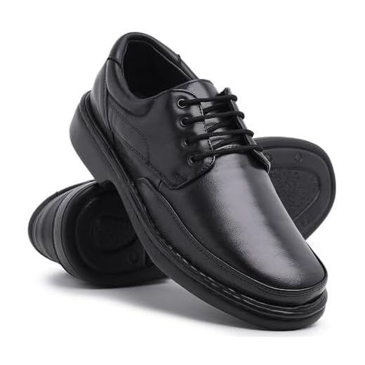 Sapato masculino ortopédico amarrar anti stress couro (Preto, BR, Adulto, Numérico, 40)