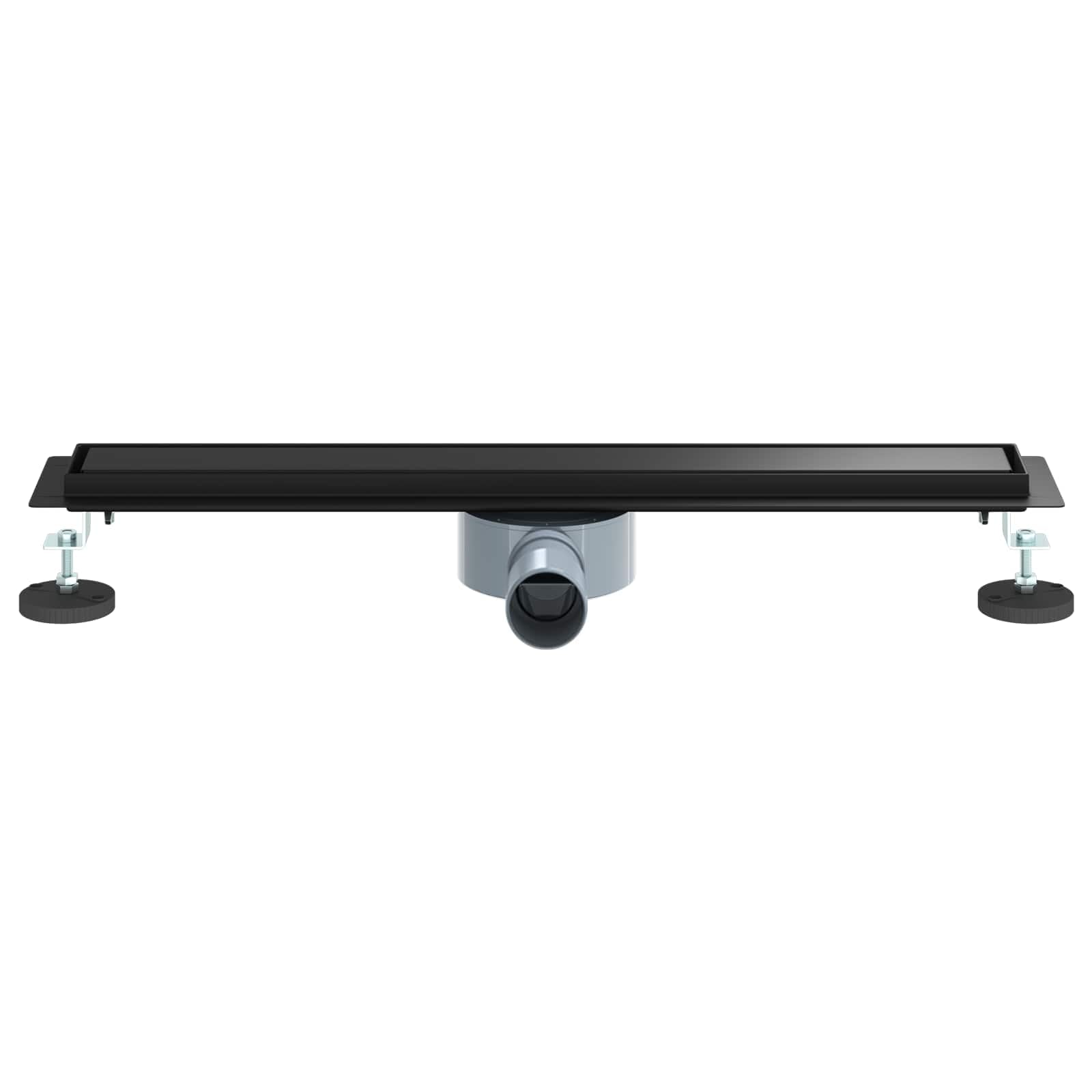 Desagüe de ducha 2 en 1 con sifón de 360°, negro, 60 cm, acero inoxidable 304, desagüe de desagüe con cierre de olor, para ducha, baño, cocina, sanitario, altura regulable 0 30 mm, apto para