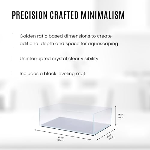 Image of UNS Ultra Clear Rimless Tank - 68.4GAL | 259.2L - 47.24x23.62x14.17 | 120x60x36 CM, 12mm Glass Thickness, Leveling Mat Included - Low Iron, High Clarity Fish Tank w / 45 Mitered Edge - [120S]