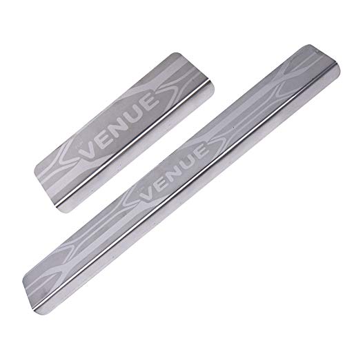 Image of Galio Car Footsteps Scuff Plate Sill Guard Stainless Steel (After-Market) Compatible with Venue ((2019-2021))