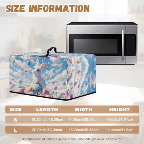 Image of Countertop Oven Cover Protective Toaster Oven Dust Cover Decorative Easter Party Holiday Indoor Decor, L, 20.9 x 15.7 x 12.4 Inches, Bunny Easter Eggs Daisy Pattern Blue