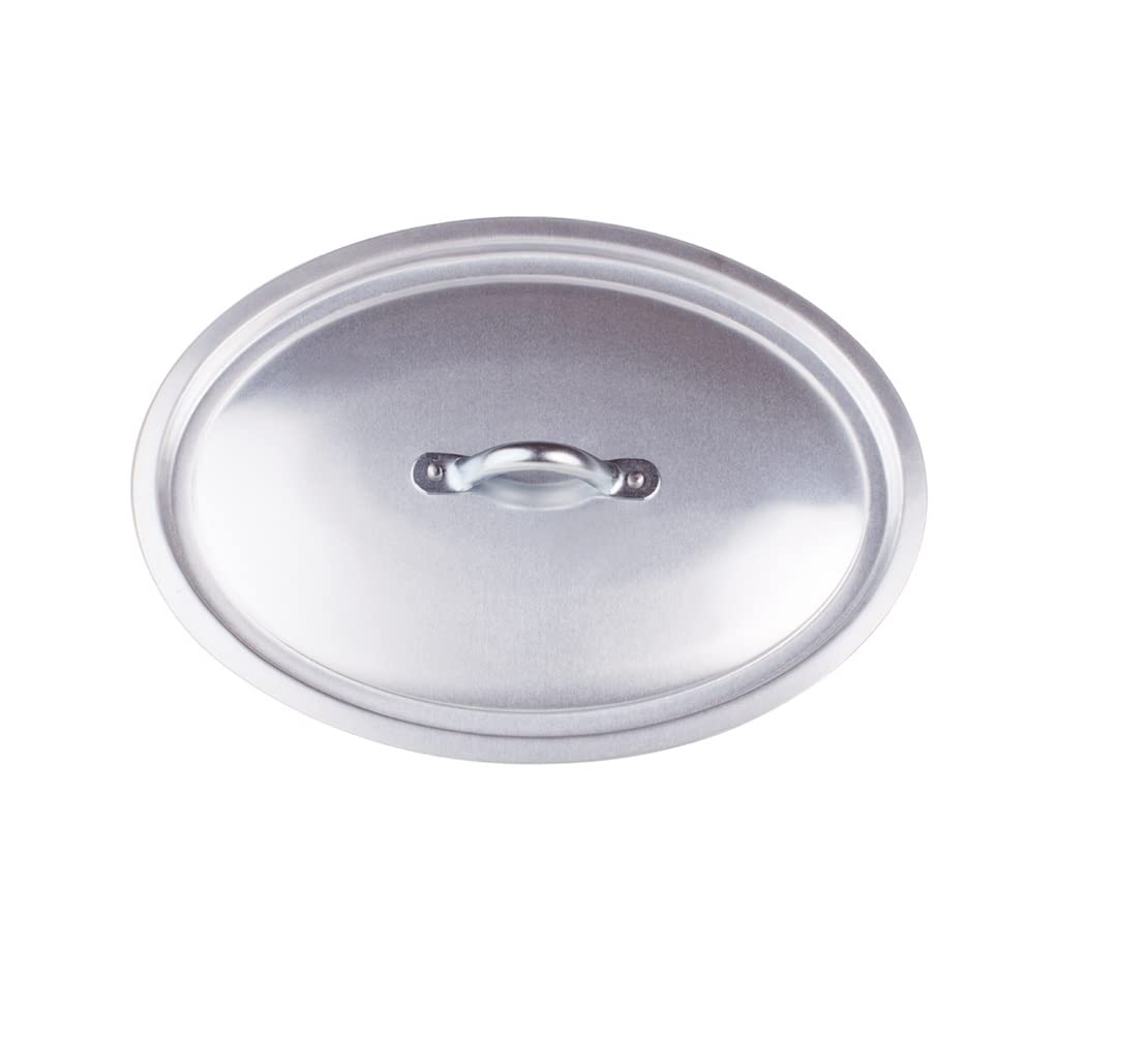 Pentole Agnelli Professional Aluminium 3 Mm. Oval Lid With Steel Bridge, Diameter 34 Cm.