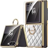 [Style Élégant et Tendance] Le cadre galvanisé présente un éclat métallique, associé à un revêtement en cuir végétalien à motif losange. Ce mélange d'élégance et d'éléments tendance confère à la samsung z flip 12 cover une texture unique. Avec ses multiples coloris, elle s'adapte à tous les goûts esthétiques